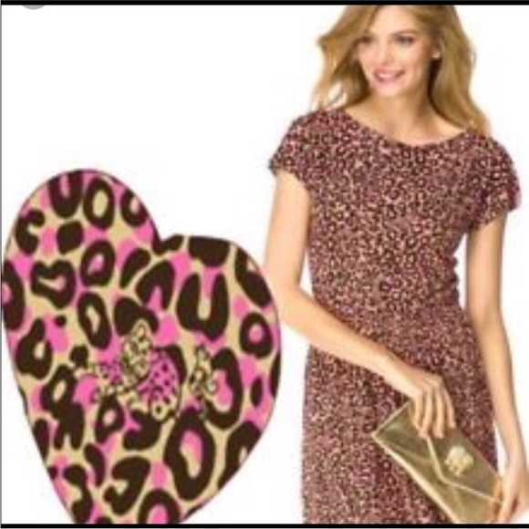 Lilly Pulitzer Sadie Leopard Cap Sleeve Dress Pink Brown Size Medium - Picture 4 of 10